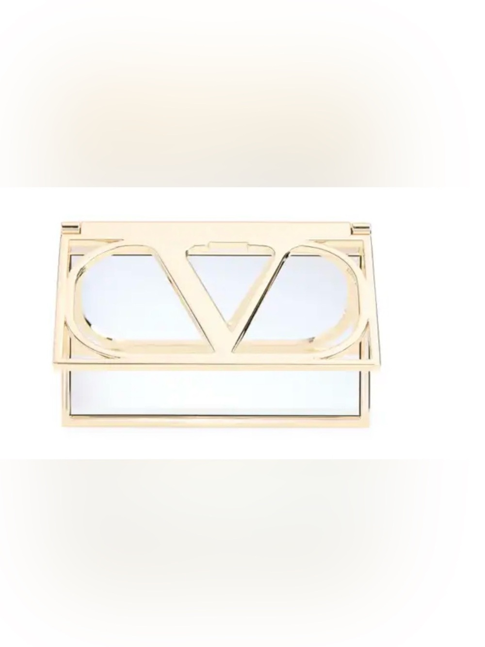 Valentino Gold V Logo Phone Ring Mirror